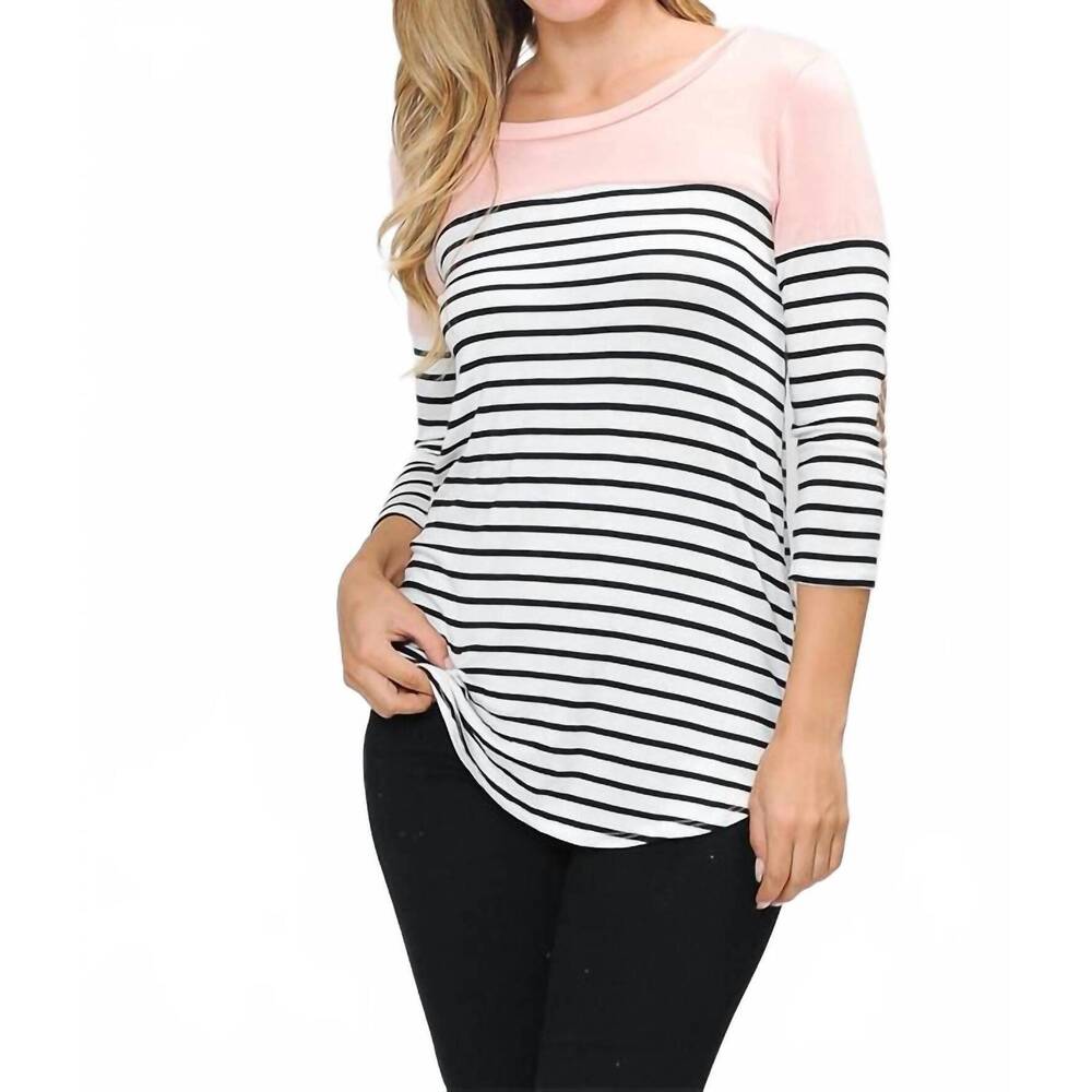NEW MAGIC FIT stripe top in blush